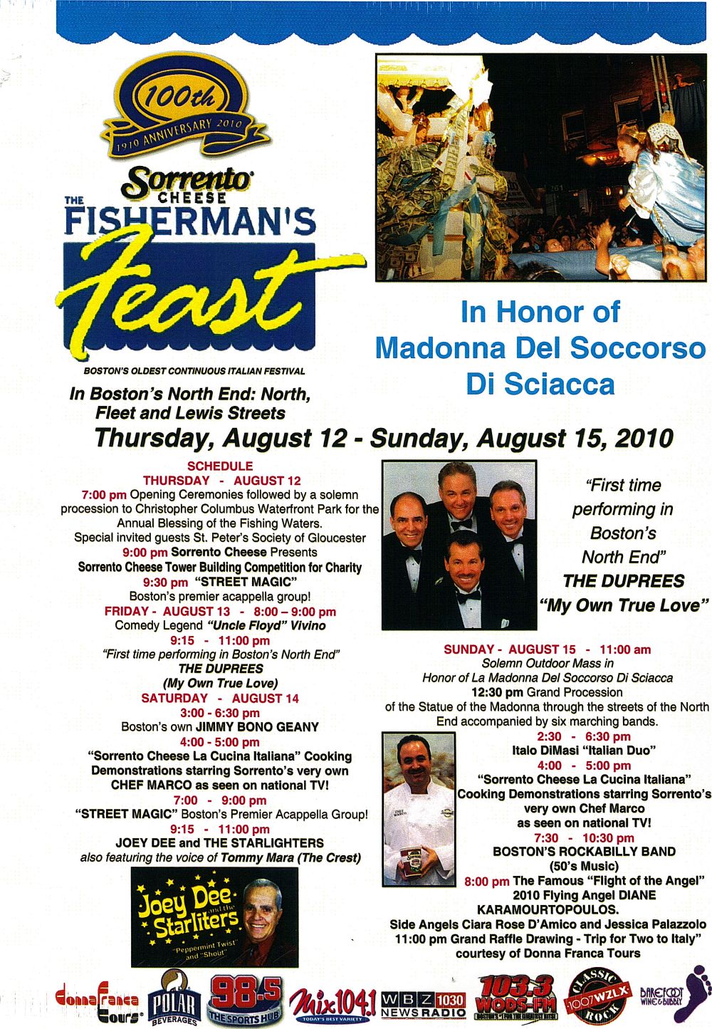 Fisherman’s Feast Schedule August 1215