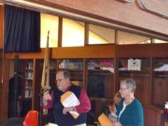 Peter and Phyllis selecting the raffle winners.