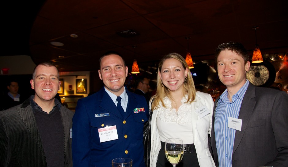 At the St. John School, "Make a Difference" Event. From the left, Sean, Lt. Garrett, Elle and Lt. Preston.