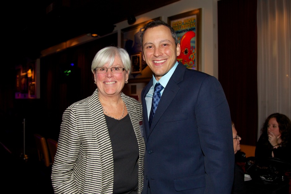 St John School Principal, Karen McLaughlin and State Rep. Aaron Michlewitz