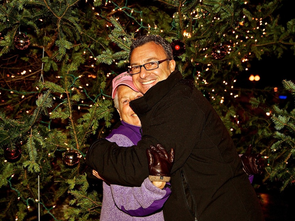 Marie and Sal showing some joy at the tree lighting!