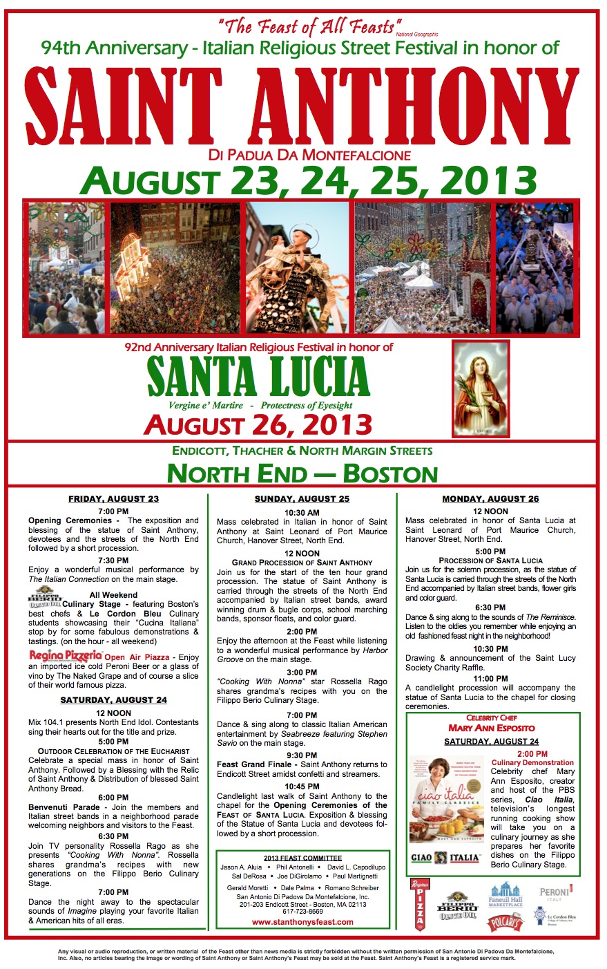 94th Saint Anthony’s Feast Runs Friday Through Monday, August 23-26