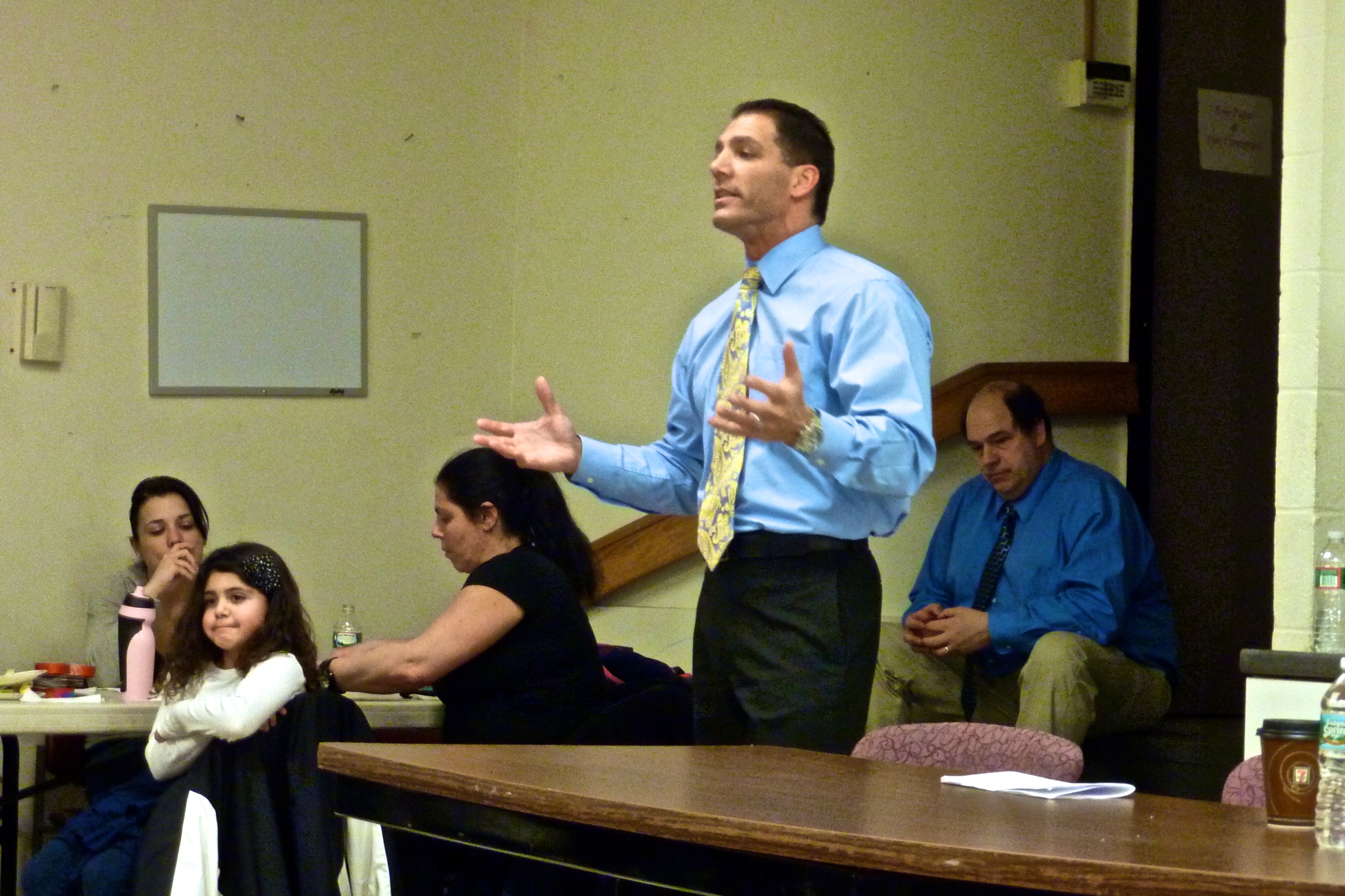 South Boston Chief Probation Officer Steven Sicilian speaks to kids at NEAD.