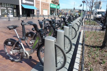 Hubway Staton at Cross Street. at Hanover Street.