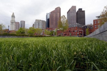 In 1670, Zipporah Potter Atkins bought property near this site on what is now the Greenway. JESSICA RINALDI / GLOBE STAFF
