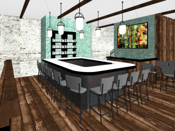 Sushi Rock concept photo shows the upstairs bar.