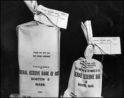 Photo of money bags, courtesy of FBI.gov.
