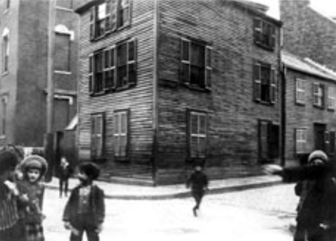 This photo was taken in 1893 at the Corner of Unity and Charter, Streets - Boston Pictorial Archive.